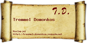 Tremmel Domonkos névjegykártya
